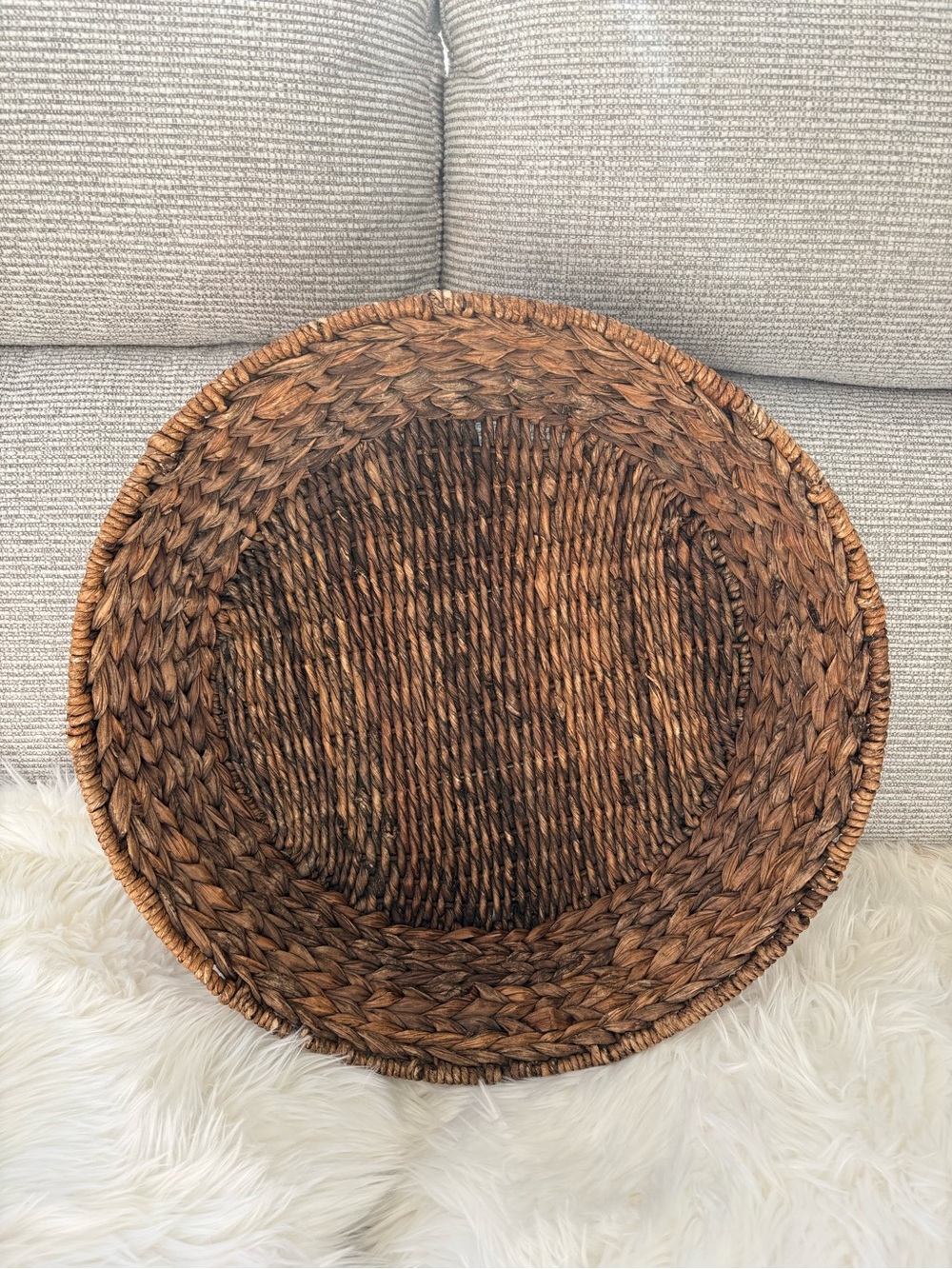 Large 18”  Wicker Rattan Basket Table Gallery Wall Display